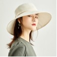 Spring and summer big brim female hat outdoor sunscreen sunscreen cover hat foldable wild hat solid color beach hat