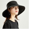 Spring and summer big brim female hat outdoor sunscreen sunscreen cover hat foldable wild hat solid color beach hat