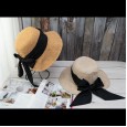 Hat female Xia Keza horsetail sunscreen linen fisherman hat Japanese bow big eaves sun hat folding face mask