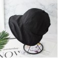 Round face suitable hat female Korean version fisherman hat Japanese cotton linen sunscreen hat cover face ponytail hat