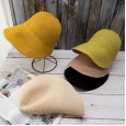 British wind hoop yarn knitting equestrian hat female Japanese wild big eaves shade fisherman hat Korean ponytail