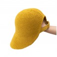 British wind hoop yarn knitting equestrian hat female Japanese wild big eaves shade fisherman hat Korean ponytail