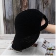 British wind hoop yarn knitting equestrian hat female Japanese wild big eaves shade fisherman hat Korean ponytail