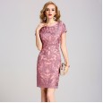 Women's autumn new brand large size clothing middle and old dress long sleeves