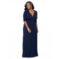 Large size hot models dignified atmosphere sexy deep V slim long skirt high elastic dress