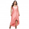 Best selling fat woman plus size lotus leaf beach skirt outdoor sunscreen blouse multifunctional long skirt 6082