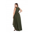 Wind plus size women's dress summer new fat MM was thin V-neck lace long evening dress