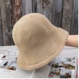 Casual knitted bucket basin hat spring and summer shade sunscreen hat wild retro multicolor fisherman hat tide