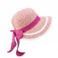 Foldable bow ribbon streamer mixed color woven fisherman hat straw hat summer female travel beach hat