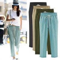 Large size women's summer new loose thin section nine points pants 0 pounds fat mm casual harem pants were thin women's pants