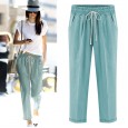 Large size women's summer new loose thin section nine points pants 0 pounds fat mm casual harem pants were thin women's pants