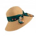Hat female wild sunshade sunscreen foldable scarf streamer straw hat sun hat seaside travel beach