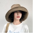 Fisherman hat female summer wild foldable oversized brim travel to cover face anti-ultraviolet tide sun hat