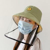 Anti-droplet smile face fisherman hat dustproof isolation transparent cover face full face protection men and women