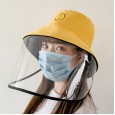 Anti-droplet smile face fisherman hat dustproof isolation transparent cover face full face protection men and women