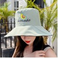 Hat ladies summer big along the shade hot sale avocado double-sided fisherman hat casual sunscreen fashion basin hat