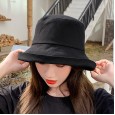 Black fisherman hat female summer small fresh small edge flanging sunscreen sun hat sun hat male tide