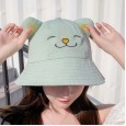 Spring new embroidered cat ears fisherman hat female cute sunscreen sun hat sun hat