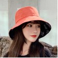 Double-sided fisherman hat female spring autumn winter tide anti-hat hat sunscreen printed letter basin hat