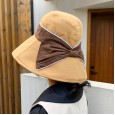 Hat women spring models fashion wild tide bowknot wide eaves shade fisherman hat shade