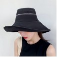 Hat women spring models fashion wild tide bowknot wide eaves shade fisherman hat shade