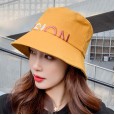 New fashion hat female summer simple letter embroidery fisherman hat outdoor travel beach sun hat