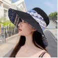 National wind summer ladies sun hat big eaves double-sided fisherman hat wild foldable sunscreen cloth hat