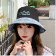 Spring and summer new sunscreen hat female trend color matching letter basin hat shade fisherman hat tide shade cloth hat