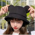Spring and summer sweet and cute ear fisherman hat female yellow hat basin hat wild shade sunscreen summer travel personality