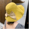 Fisherman hat female bow travel sunscreen big sun hat wild sun hat spring and autumn
