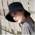 New literary ladies candy-colored fisherman hat solid color big brim hat spring and autumn foldable flat top hat