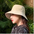 New literary ladies candy-colored fisherman hat solid color big brim hat spring and autumn foldable flat top hat
