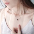 925 sterling silver black starry sky necklace female Mori Obsidian Saturn pendant creative fashion jewelry