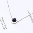 925 sterling silver black starry sky necklace female Mori Obsidian Saturn pendant creative fashion jewelry