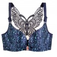 Front buckle no steel ring beautiful back large size fat MM smooth bra seamless sexy lingerie bra