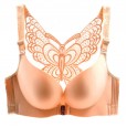 Front buckle no steel ring beautiful back large size fat MM smooth bra seamless sexy lingerie bra