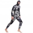 5MM diving suit camouflage warm long-sleeved one-piece swimsuit two-piece thickened male jellyfish suit fishing suit