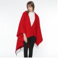 Solid color imitation cashmere split shawl warm monochrome cloak plain cloak