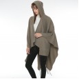Solid color imitation cashmere split shawl warm monochrome cloak plain cloak