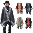 Street lattice geometric pattern imitation cashmere warm and comfortable ladies scarf shawl