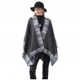 Street lattice geometric pattern imitation cashmere warm and comfortable ladies scarf shawl