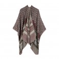 New ladies national style imitation cashmere square dot pattern Nepal shawl split lengthened cloak