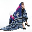 Hot new celebrity style geometry plus striped blanket to increase thick cape cloak