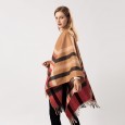 Ladies scarf autumn and winter bristle plaid tassel wild warm shawl cloak dual-use fashion