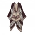 Ms. Feng autumn and winter thickened small flowers warm imitation cashmere shawl cloak