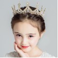 Children's crown headdress princess girl crown crystal big hair hoop ice pink romance children birthday hair accessories