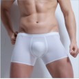 Men's body-shaping breathable ice silk seamless boxer pants solid color low waist sweat-absorbent green men's belly shaping underwear