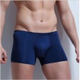 Men's body-shaping breathable ice silk seamless boxer pants solid color low waist sweat-absorbent green men's belly shaping underwear