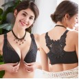 New bra without steel ring c cup lace gathered adjustable underwear front buckle beautiful back large size bra