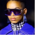 New fashion oversized frame Siamese sunglasses female trend round face windshield men sunglasses S9049
